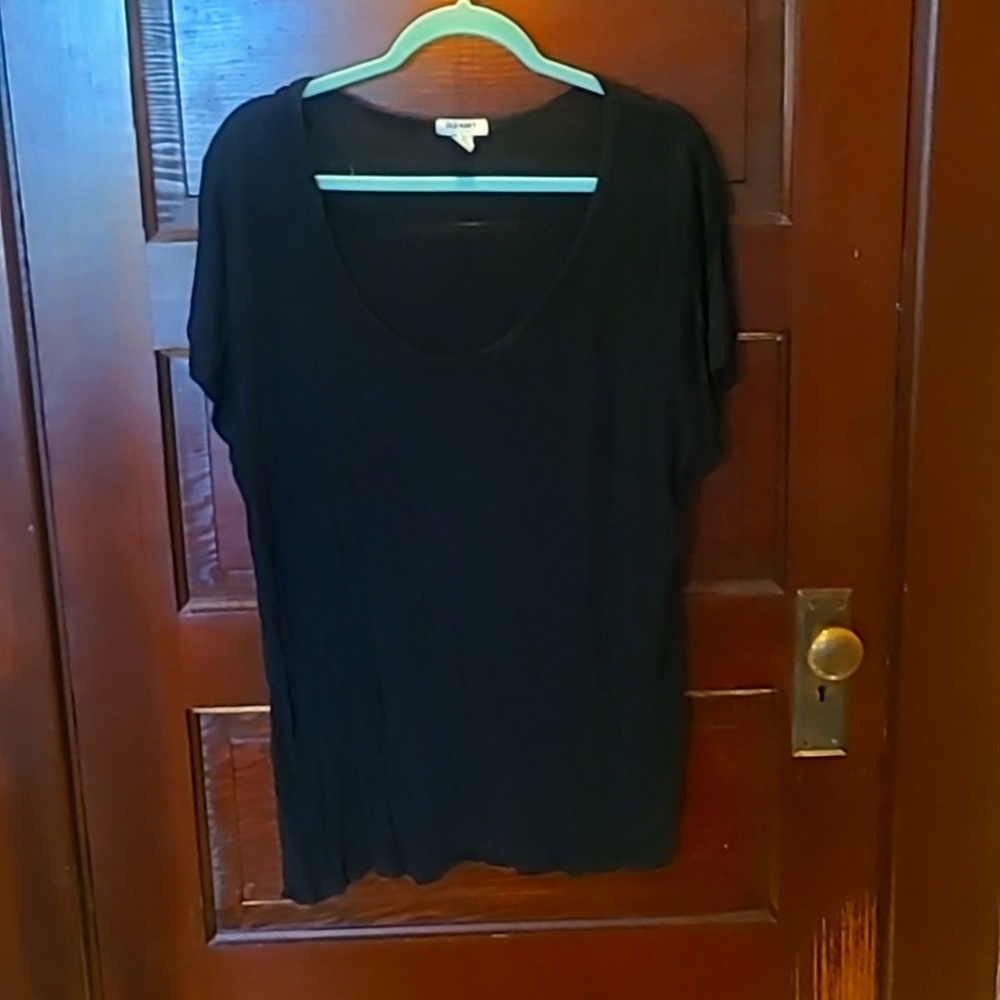 Old Navy Black Low Neck tee shirt, Size XXL
